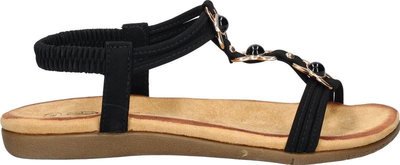 Dolcis - Dames Sandalen - Zwart - Imitatieleer - Zacht Foam Voetbed