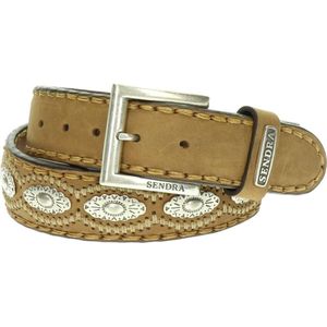 Sendra leren riem met studs cognac