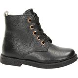 Nelson Kids Leren Veterboots Zwart