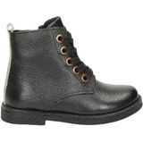 Nelson Kids Leren Veterboots Zwart