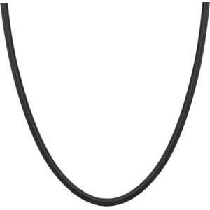 Lucardi Dames Siliconen Ketting met Zilveren Sluiting - Echt Zilver - Ketting - Cadeau - 50 cm