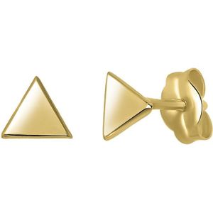 Lucardi Dames Oorbellen triangle 4mm - Oorbellen - Cadeau - 14 Karaat Goud - Geelgoud