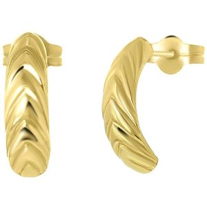 Lucardi Dames Oorbellen - Oorbellen - Cadeau - 14 Karaat Goud - Geelgoud