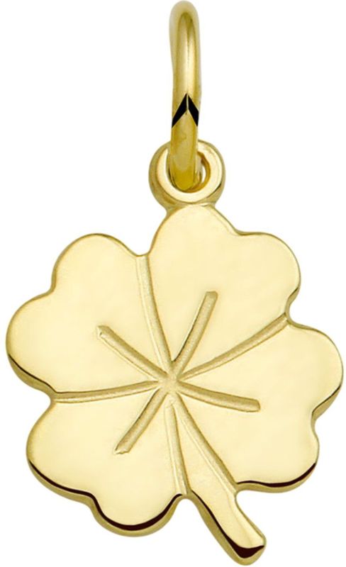 Lucardi Dames Hanger Klaver - 14 Karaat Geelgoud