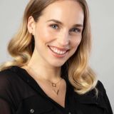 Lucardi Dames 14 Karaat geelgouden ketting V - Ketting - 14 Karaat Goud - Geelgoud - 45 cm