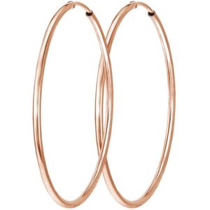 Lucardi - Oorringen - 50mm - Roseplated - Echt Zilver - Rosékleurig