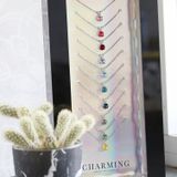 Lucardi Dames Ketting Kristal White - Echt Zilver - Ketting - Cadeau - 40 cm - Zilverkleurig