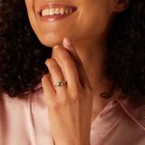 Lucardi - Ring - Geelgoud - 14 Karaat - Met Saffier en Diamant 0,11ct