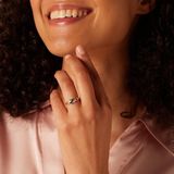 Lucardi - Ring - Geelgoud - 14 Karaat - Saffier en Diamant 0,11ct