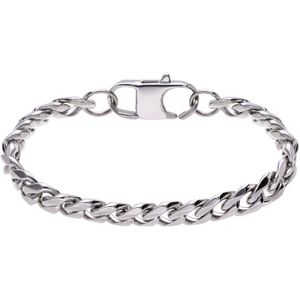 Lucardi Jongens - Armband met plating - Cadeau - Staal - Zilverkleurig