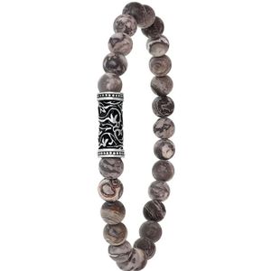 Stalen armband met jasper stenen