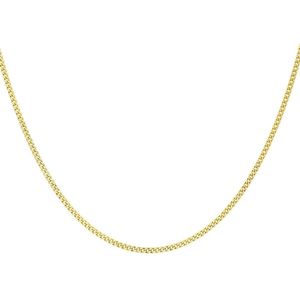 Lucardi Dames Ketting diamond cut 9 karaat Ketting 60 Geelgoud
