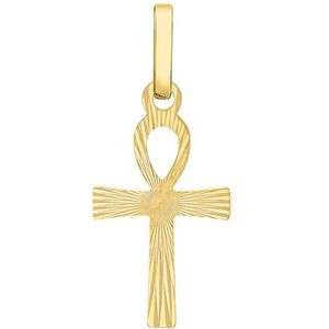 Lucardi Unisex 9 Karaat hanger ankh - Hanger - 9 Karaat - Goudkleurig