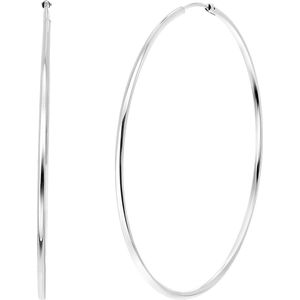 Lucardi Dames Oorbellen 70mm - Oorbellen - Cadeau - Echt Zilver - Zilverkleurig