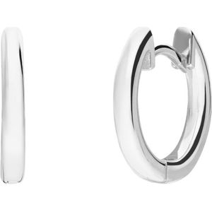 Lucardi Dames Oorbellen rond 14mm - Oorbellen - Cadeau - Echt Zilver - Zilverkleurig
