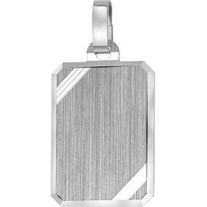 Lucardi Unisex Zilveren hanger graveerplaat - Hanger - 925 Zilver - Zilverkleurig