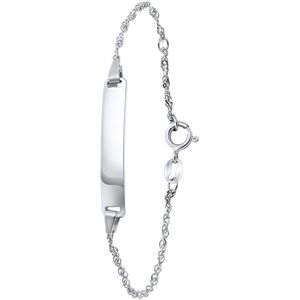 Lucardi Meisjes Armbandje met hanger met plating - Staaf - Cadeau - Echt Zilver - Zilverkleurig
