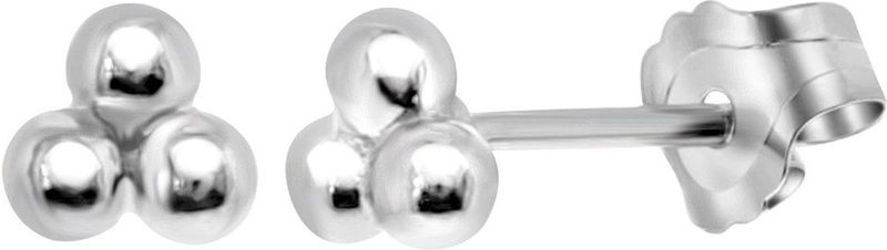 Lucardi Dames Oorbellen dots Bali - Oorbellen - Cadeau - Echt Zilver - Zilverkleurig