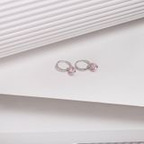 Lucardi Meisjes Oorring Hart - Zirkonia - Echt Zilver - Zilverkleurig