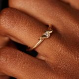 Lucardi - Dames Ring - Geelgoud - 14 Karaat - Met Zirkonia