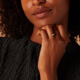 Lucardi - Dames Ring - Geelgoud - 14 Karaat - Met Zirkonia