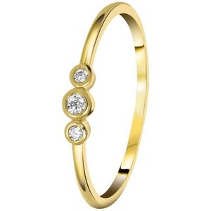 Zilveren ring goldplated met zirkonia