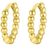 Lucardi - Oorbellen - Bolletjes - Goudkleurig - Echt Zilver