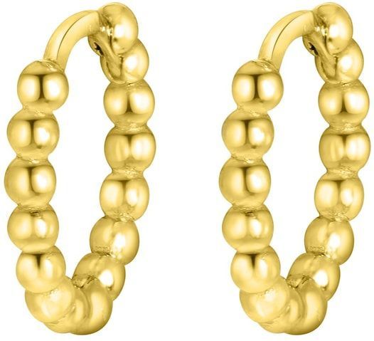 Lucardi - Oorbellen - Bolletjes - Goudkleurig - Echt Zilver