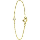 Lucardi - Dames Armband - Echt Zilver - Goudkleurig - Met Zirkonia