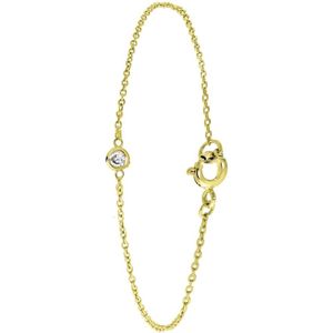 Zilveren armband goldplated met zirkonia