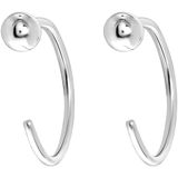 Lucardi - Oorbellen bal - Oorbellen - Echt Zilver - Zilverkleurig