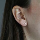 Lucardi Dames Oorbellen Hart Open/Dicht - Oorbellen - Cadeau - 9 Karaat - Geelgoud