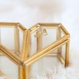 Lucardi Dames Oorbellen Hart Open/Dicht - Oorbellen - Cadeau - 9 Karaat - Geelgoud