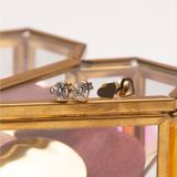 Lucardi Dames Oorbellen Hart Open/Dicht - Oorbellen - Cadeau - 9 Karaat - Geelgoud