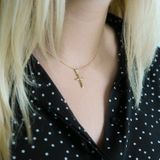 Lucardi Unisex 14 Karaat geelgouden hanger kruis - Hanger - 14 Karaat Goud - Geelgoud