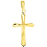 Lucardi Unisex 14 Karaat geelgouden hanger kruis - Hanger - 14 Karaat Goud - Geelgoud