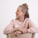 Lucardi Meisjes Oorknop - Hart - Zirkonia - Cadeau - 14 Karaat Goud - Geelgoud