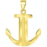 Lucardi Heren 14 Karaat Geelgouden Hanger Anker - Hanger - 14 Karaat Goud - Geelgoud