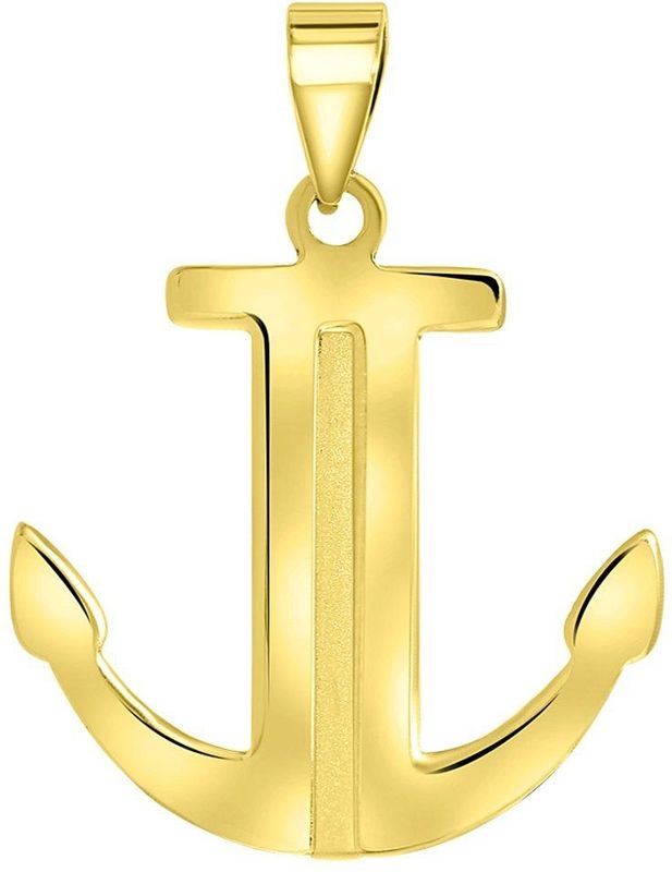 Lucardi Heren 14 Karaat Geelgouden Hanger Anker - Hanger - 14 Karaat Goud - Geelgoud