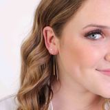 Lucardi Dames Oorbellen - Echt Zilver - Goudkleurig