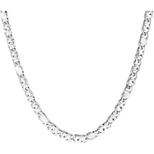 Lucardi Heren Ketting Gourmetschakel - Echt Zilver - 50 cm