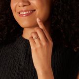 Lucardi Dames Ring - 3 Zirkonia Stenen - 14 Karaat Geelgoud