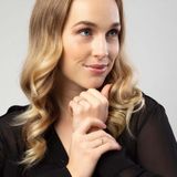 Lucardi Dames Ring - 3 Zirkonia Stenen - 14 Karaat Geelgoud