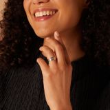 Lucardi - Dames Ring - Zirkonia - 14 Karaat Goud - Geelgoud en Witgoud