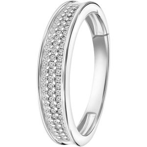 14 Karaat witgouden ring met 75 diamanten 0,20ct