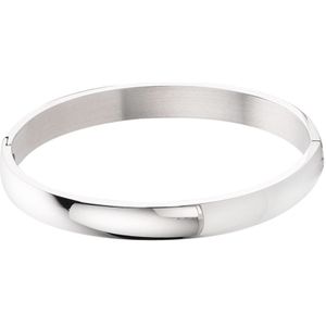 Lucardi Dames Armband Bangle Staal 62mm Zilverkleurig