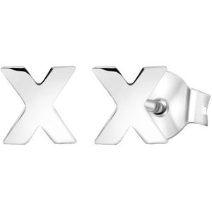 Lucardi - Oorbellen alfabet - Oorbellen - Echt Zilver - Zilverkleurig