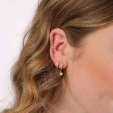 Lucardi - Oorbellen - Echt Zilver - Goudkleurig - Zirkonia