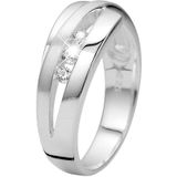 Lucardi - Dames Ring - Echt Zilver - Zilverkleurig - Met Zirkonia
