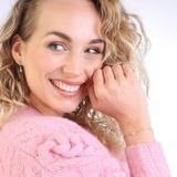 Lucardi - Armband - Goudkleurig - Echt Zilver - Geboortesteen